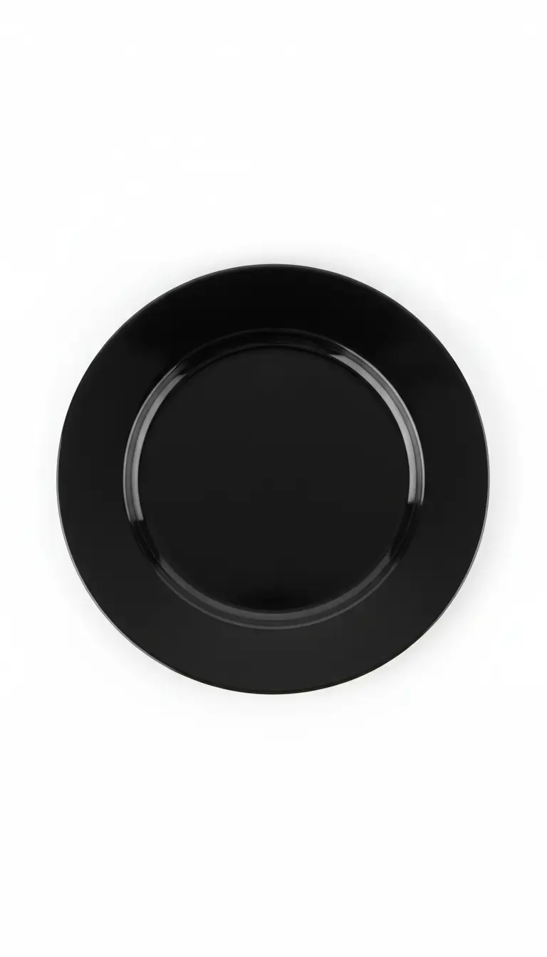 Black plain charger plate rental for corporate events and galas in Chicagoland