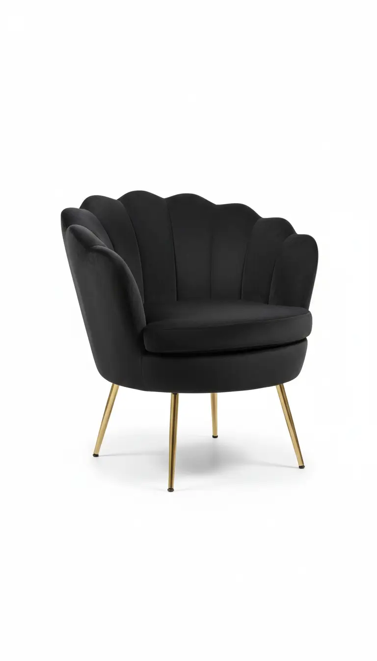 Black velvet lounge chair rental for galas and corporate events in Northwest Indiana