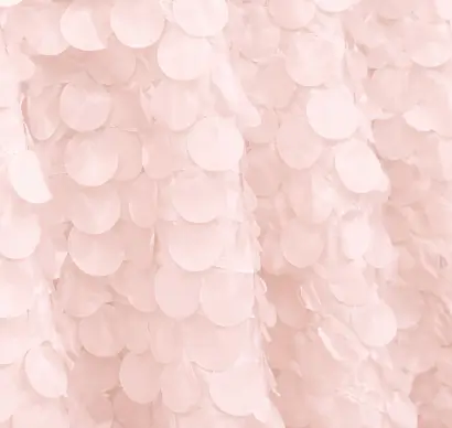 Blush pink circle petal tablecloth rental for weddings and celebrations in Chicago suburbs