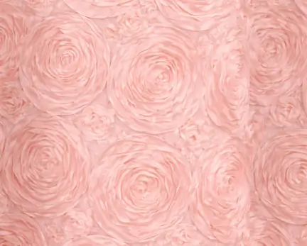 Blush pink satin rosette tablecloth rental for weddings in Northwest Indiana