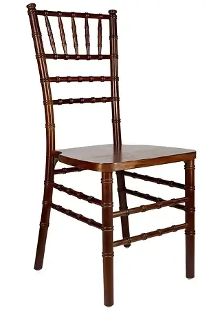 Brown Chiavari chair rentals for rustic weddings and events in Northwest Indiana