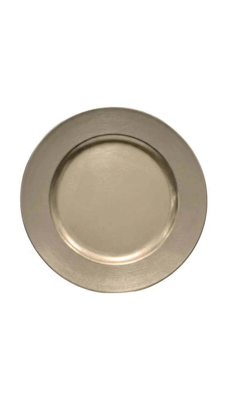 Champagne plain charger plate rental for weddings in Northwest Indiana