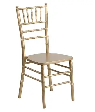 Gold Chiavari chair rentals for weddings and galas in Chicagoland and Northwest Indiana