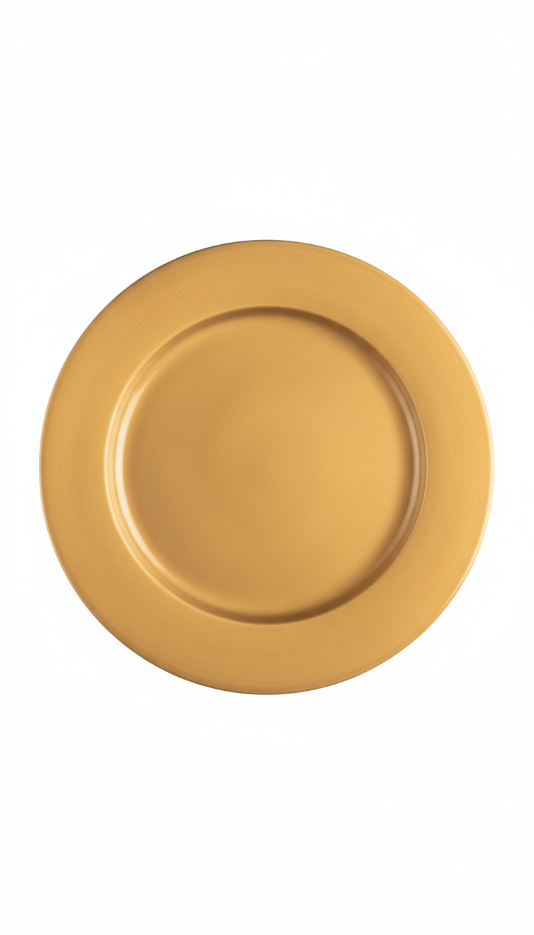 Gold plain charger plate rental for weddings and corporate events in Chicagoland