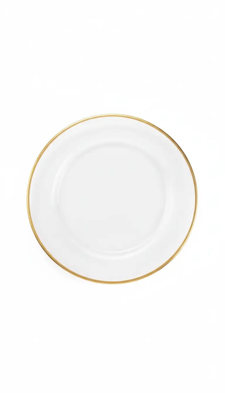 Gold Rim beaded charger plate rental for galas and events in Chicagoland