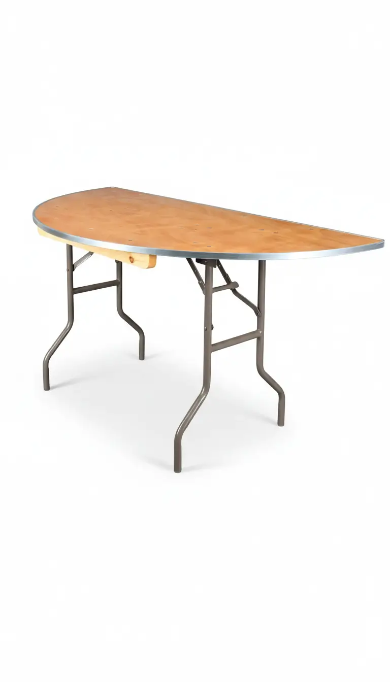 Half moon folding table rental for buffets and receptions in Chicagoland and Northwest Indiana