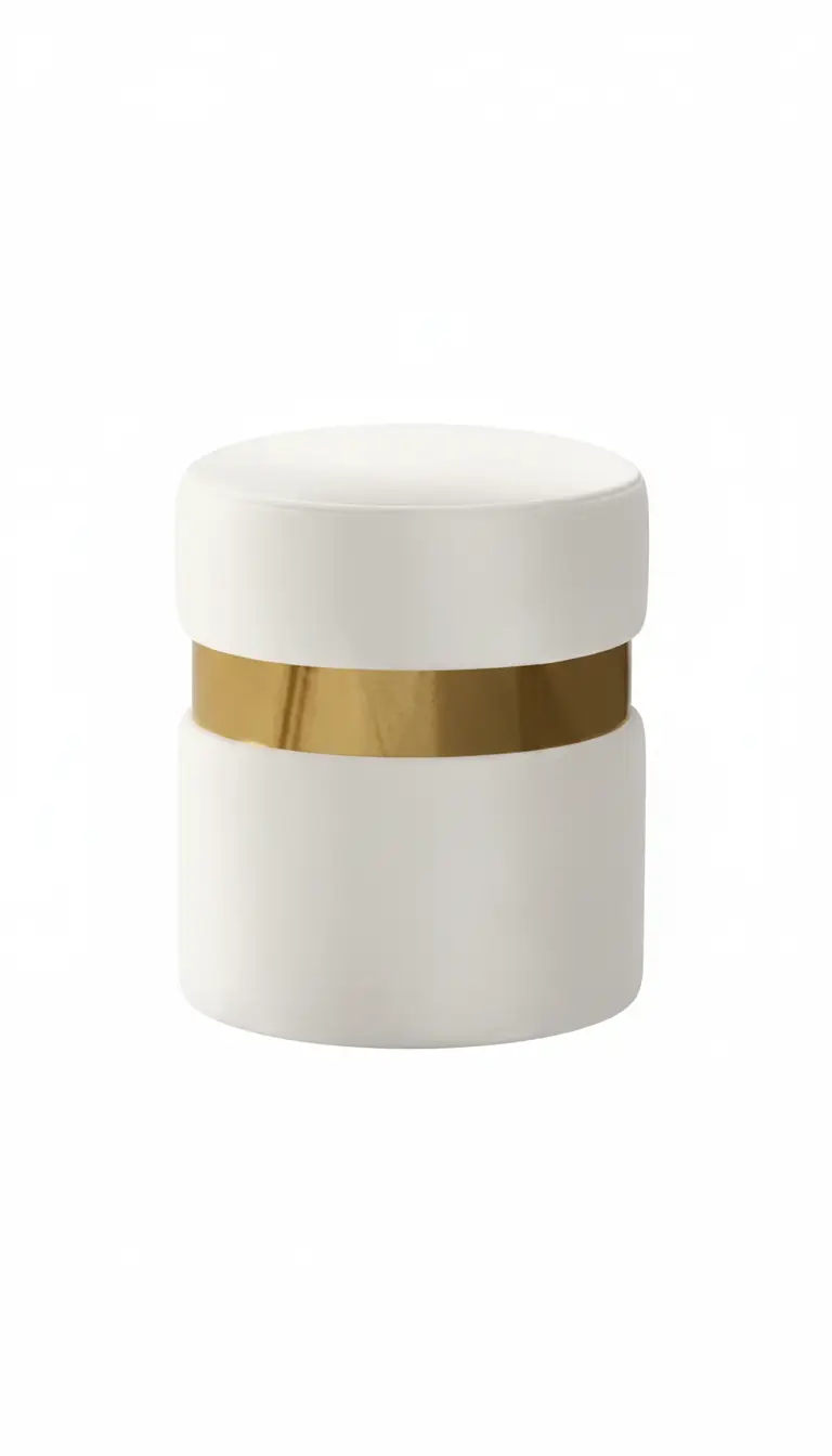 Ivory ottoman rental for wedding lounge areas in Chicagoland