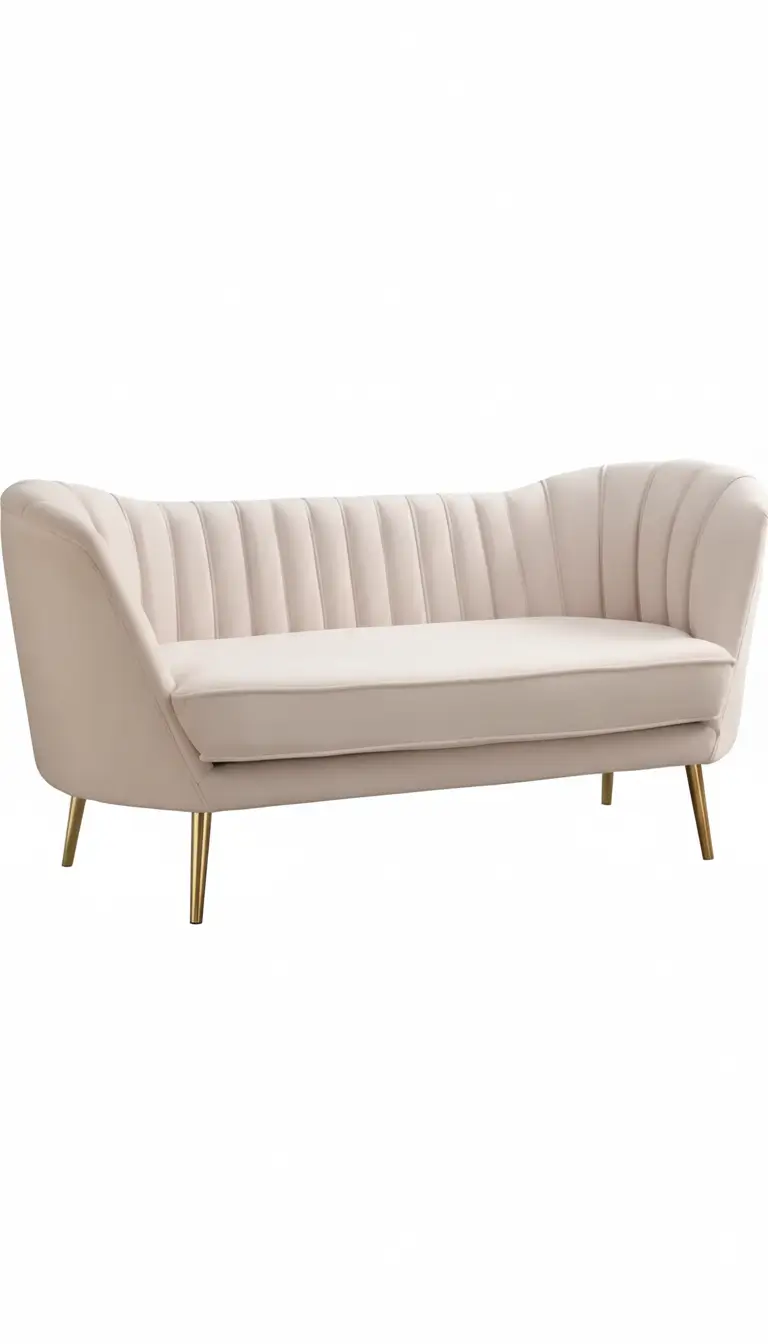 Ivory velvet loveseat rental for wedding cocktail hours and events in Chicagoland