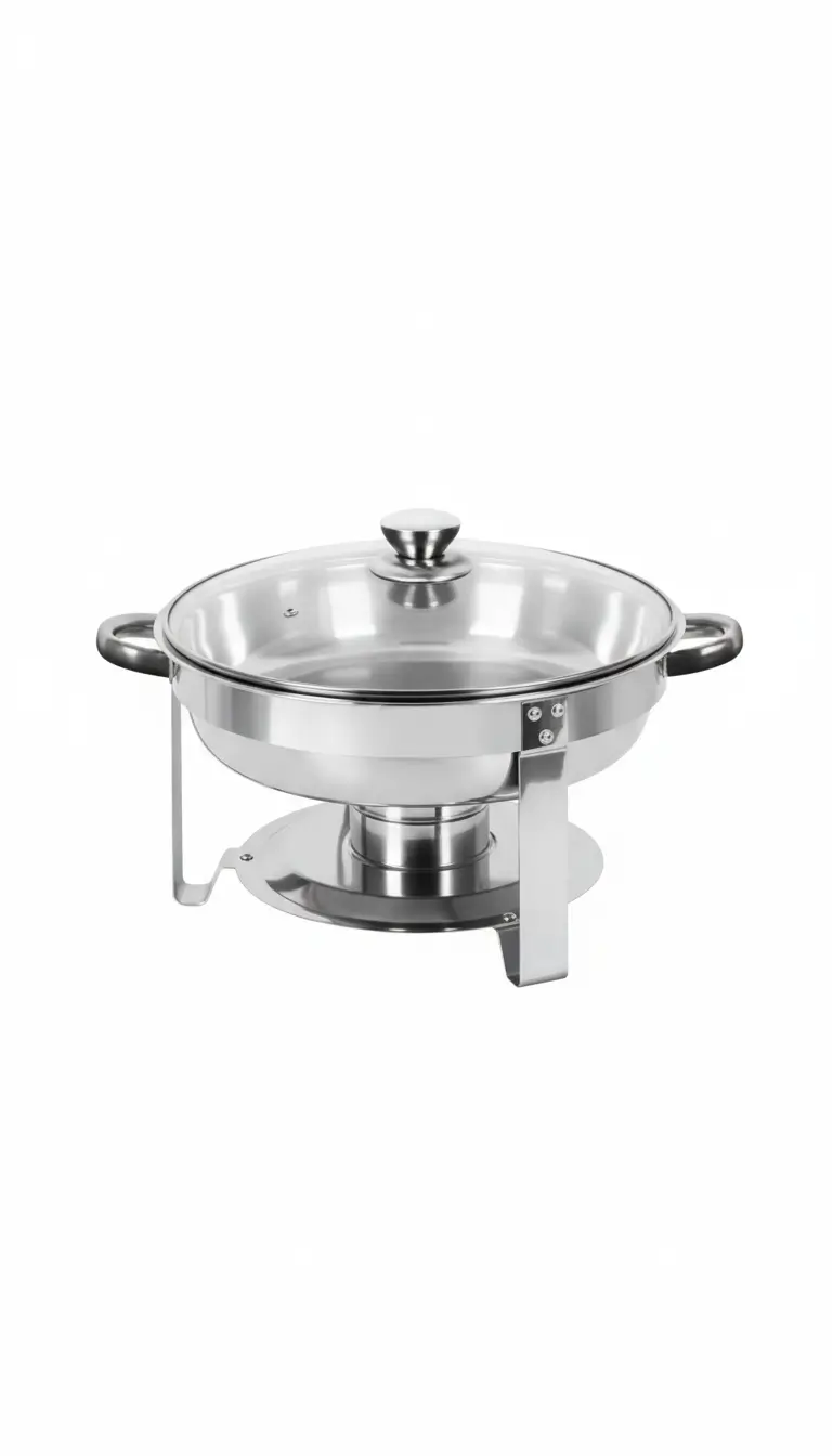Round chafing dish rental for soups and sides at catered events in Chicagoland