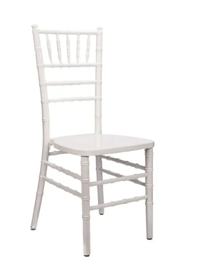 White Chiavari chair rentals for weddings and celebrations in Chicagoland