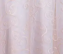 Blush pink embroidered overlay rental for weddings in Chicagoland