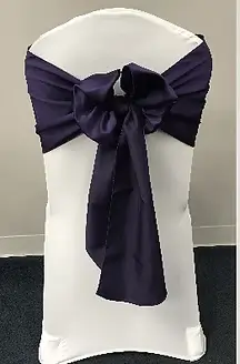 Satin bow chair sash rental for weddings in Chicagoland