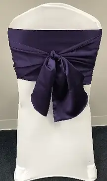 Satin butterfly with knot chair sash rental for weddings in Chicagoland