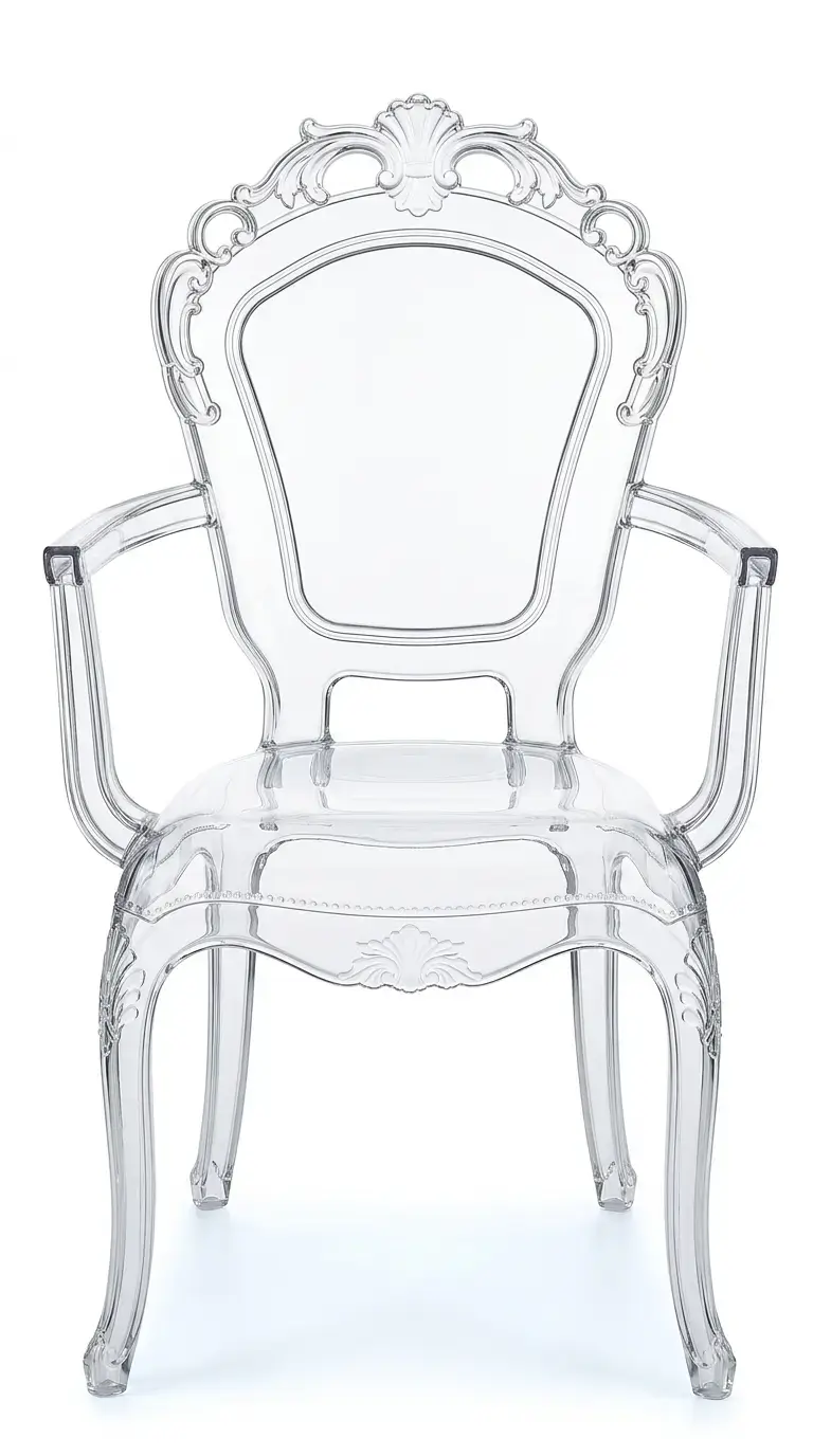 Clear acrylic royal throne chair rental for modern events in Chicagoland