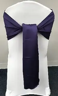 Satin flip over chair sash rental for weddings in Chicagoland