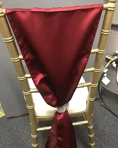 Satin flip over front mesh chair sash rental for weddings in Northwest Indiana