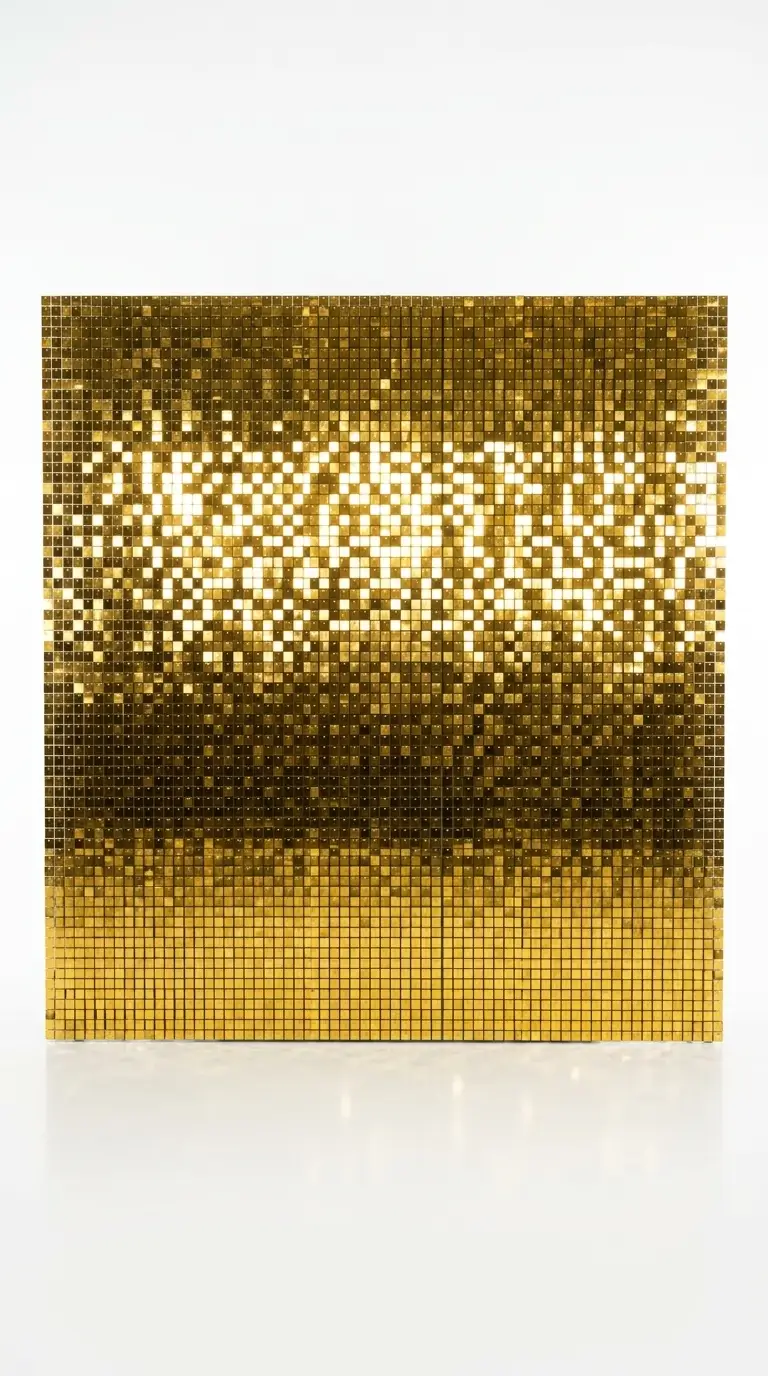 Gold shimmer wall backdrop rental for weddings and galas in Chicagoland