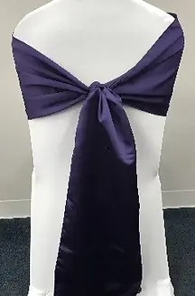 Satin knot chair sash rental for galas and weddings in Chicago suburbs