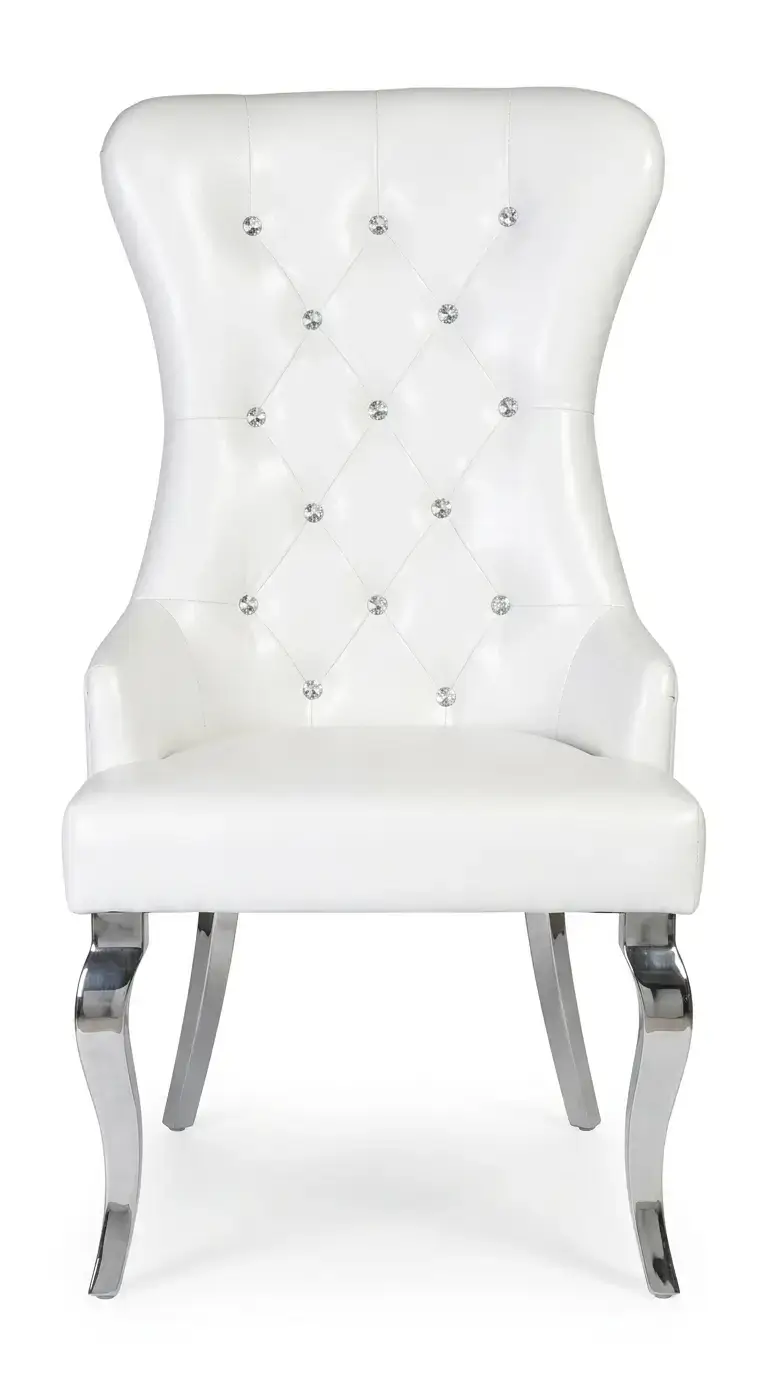 White leather throne chair rental for events in Chicagoland & Northwest Indiana