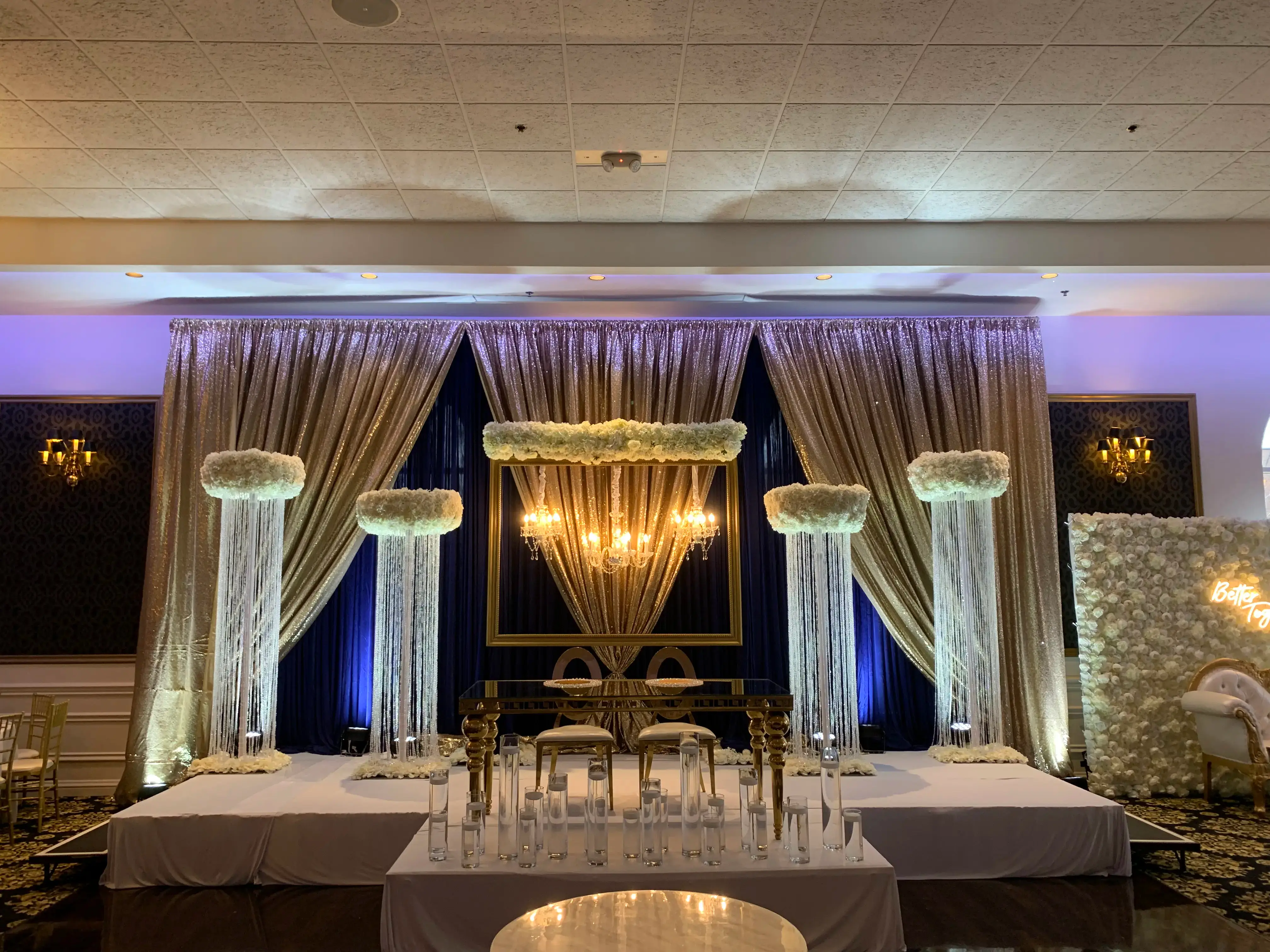 Sequin shimmer wall backdrop rental Chicago Chicagoland IL