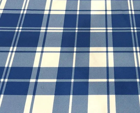 Plaid harbor blue tablecloth rental for nautical and outdoor events in Northwest Indiana