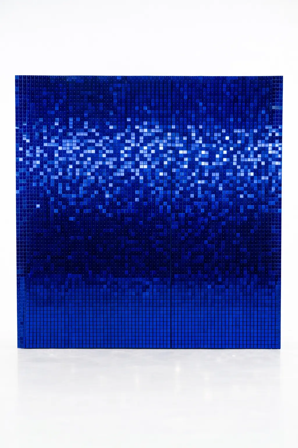 Royal blue shimmer wall backdrop rental for quinceañeras and events in Chicagoland