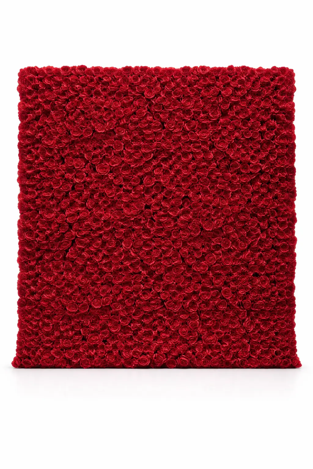 Valentine red floral wall backdrop rental for quinceañeras and galas in Northwest Indiana