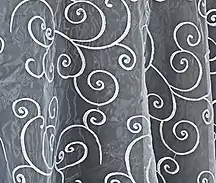 White embroidered overlay rental for weddings in Chicago suburbs