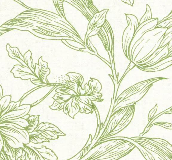 Willow green French toile botanical tablecloth rental for spring weddings in Chicago suburbs
