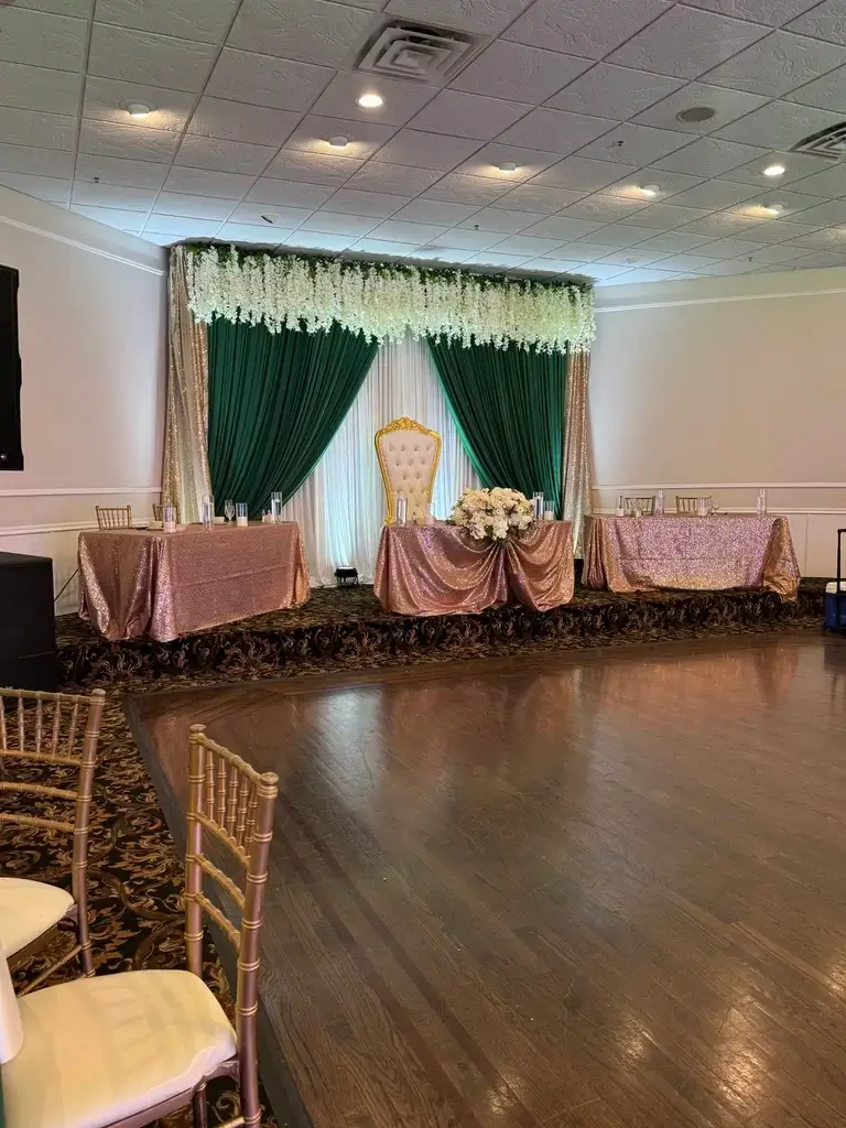 Quinceañera event rentals chairs backdrops decor serving Aurora Joliet Chicago IL