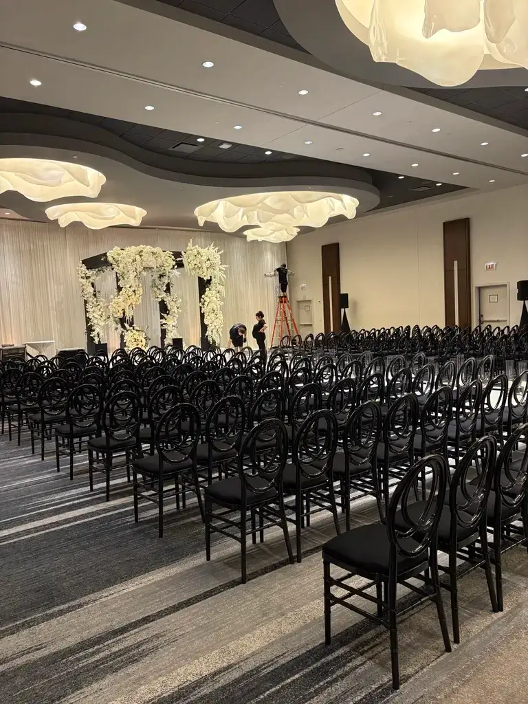 Wedding ceremony chair and linen rentals in Chicago IL by M&M Event Planners