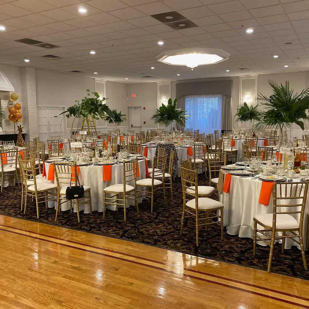 Baby shower rentals chairs linens backdrop Chicagoland IL