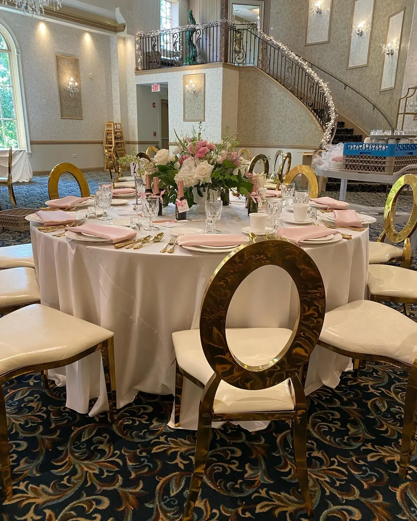 Bridal shower event rentals backdrop chairs linens Chicagoland IL