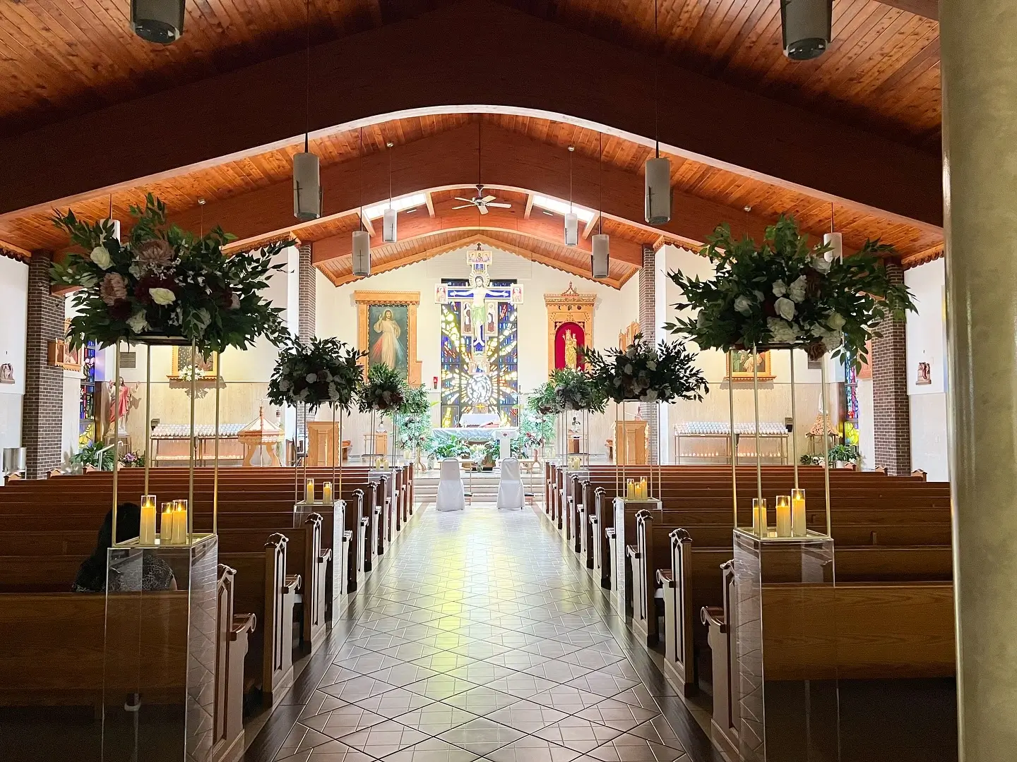 Church ceremony setting decor rental Chicagoland and Northwest Indiana