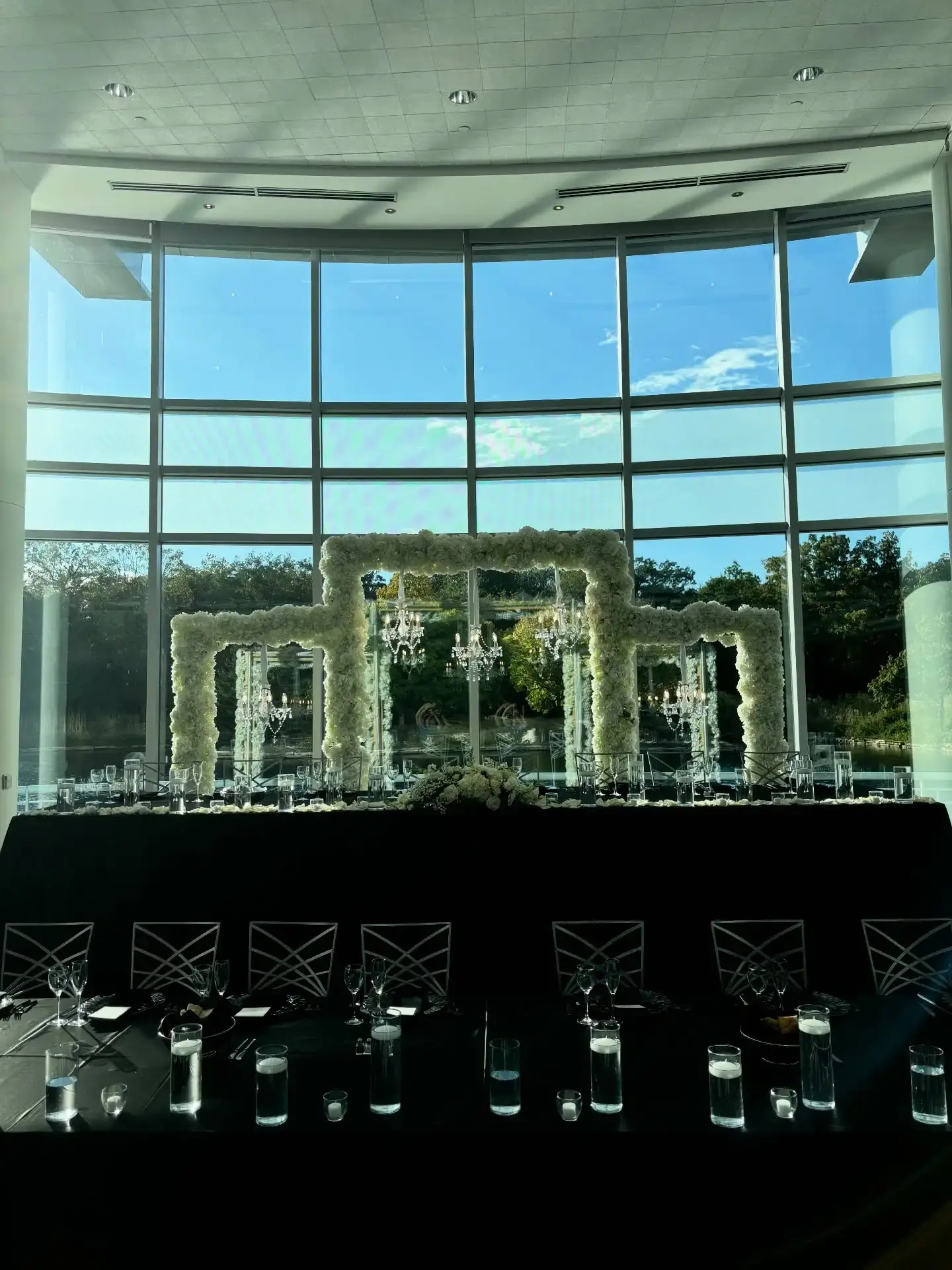 Floral chandelier backdrop rental for weddings Chicagoland and Northwest Indiana