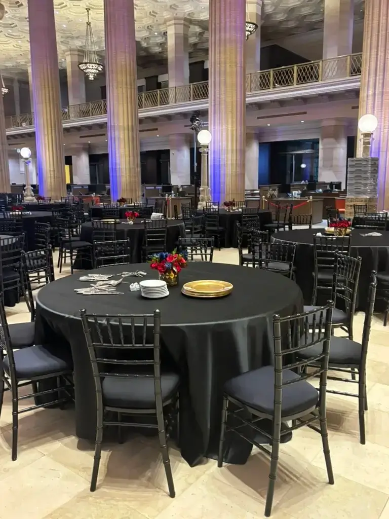 Fundraiser gala event rentals tables chairs linens Chicagoland Illinois