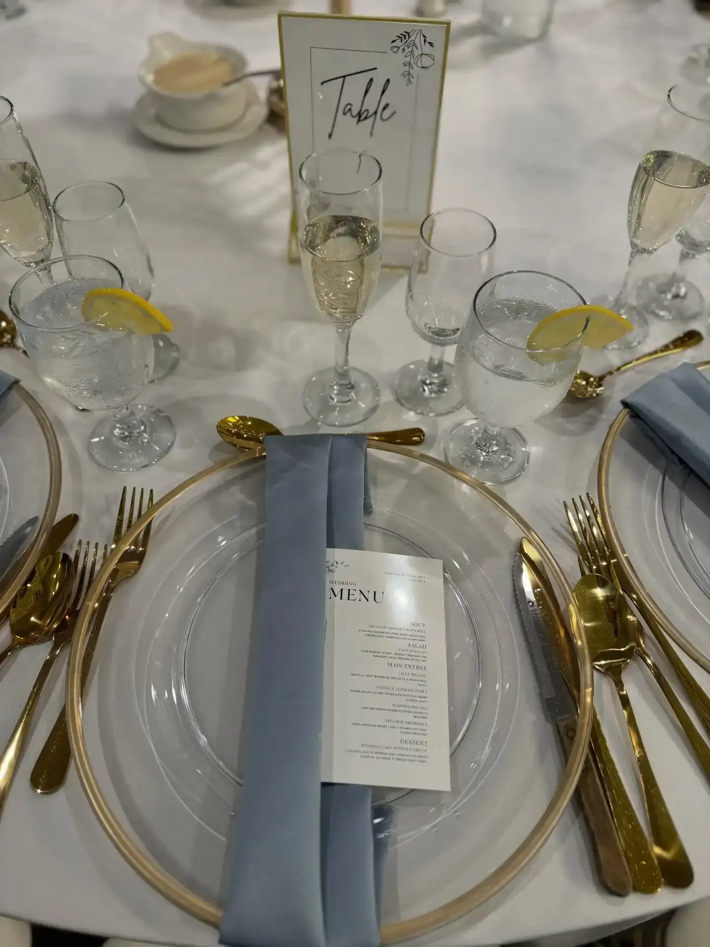 Gold Rim Charger Set