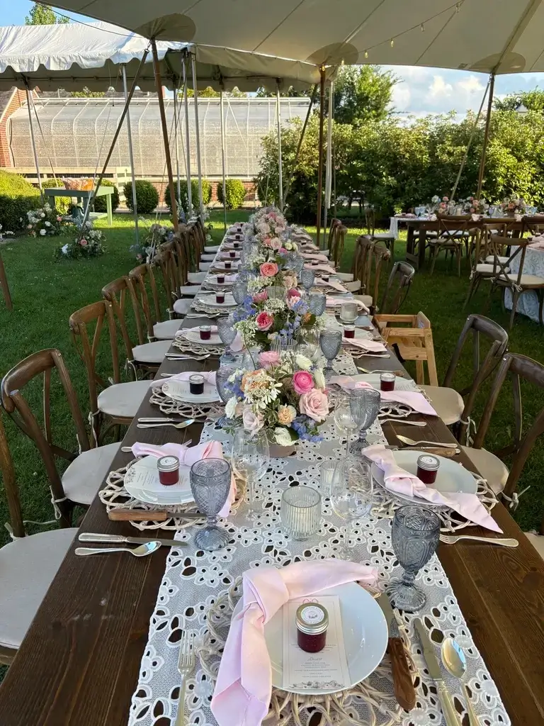 Outdoor reception event setup in Chicagoland and Northwest Indiana