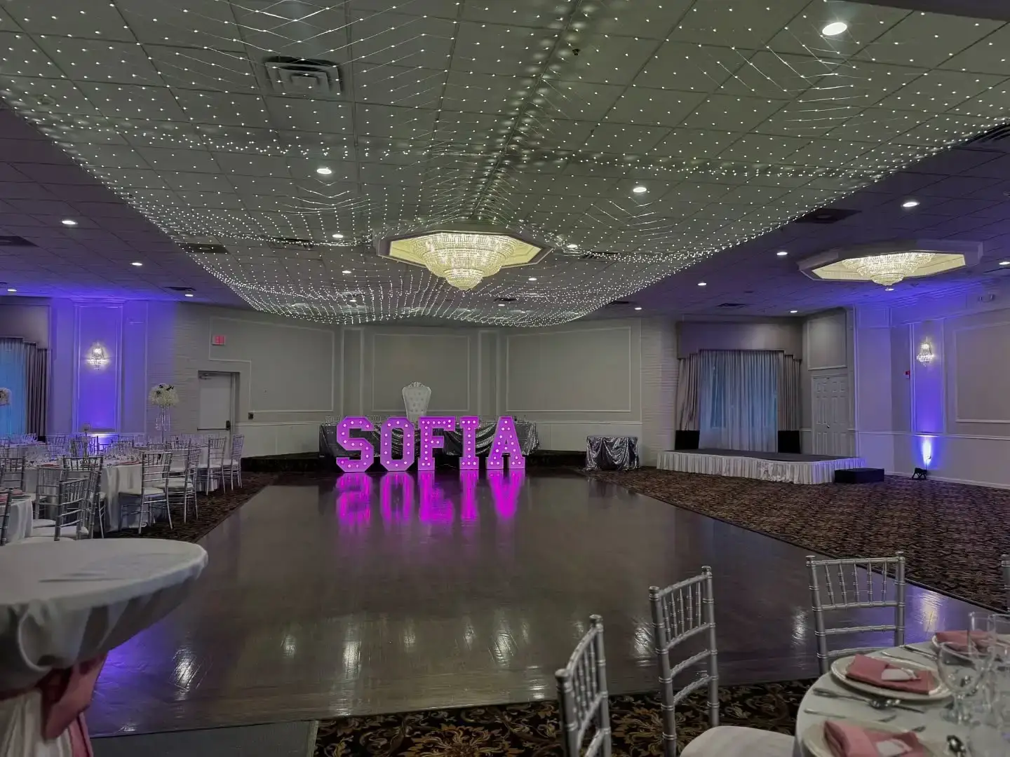 Quinceañera celebration event rentals serving Chicago Aurora Joliet IL