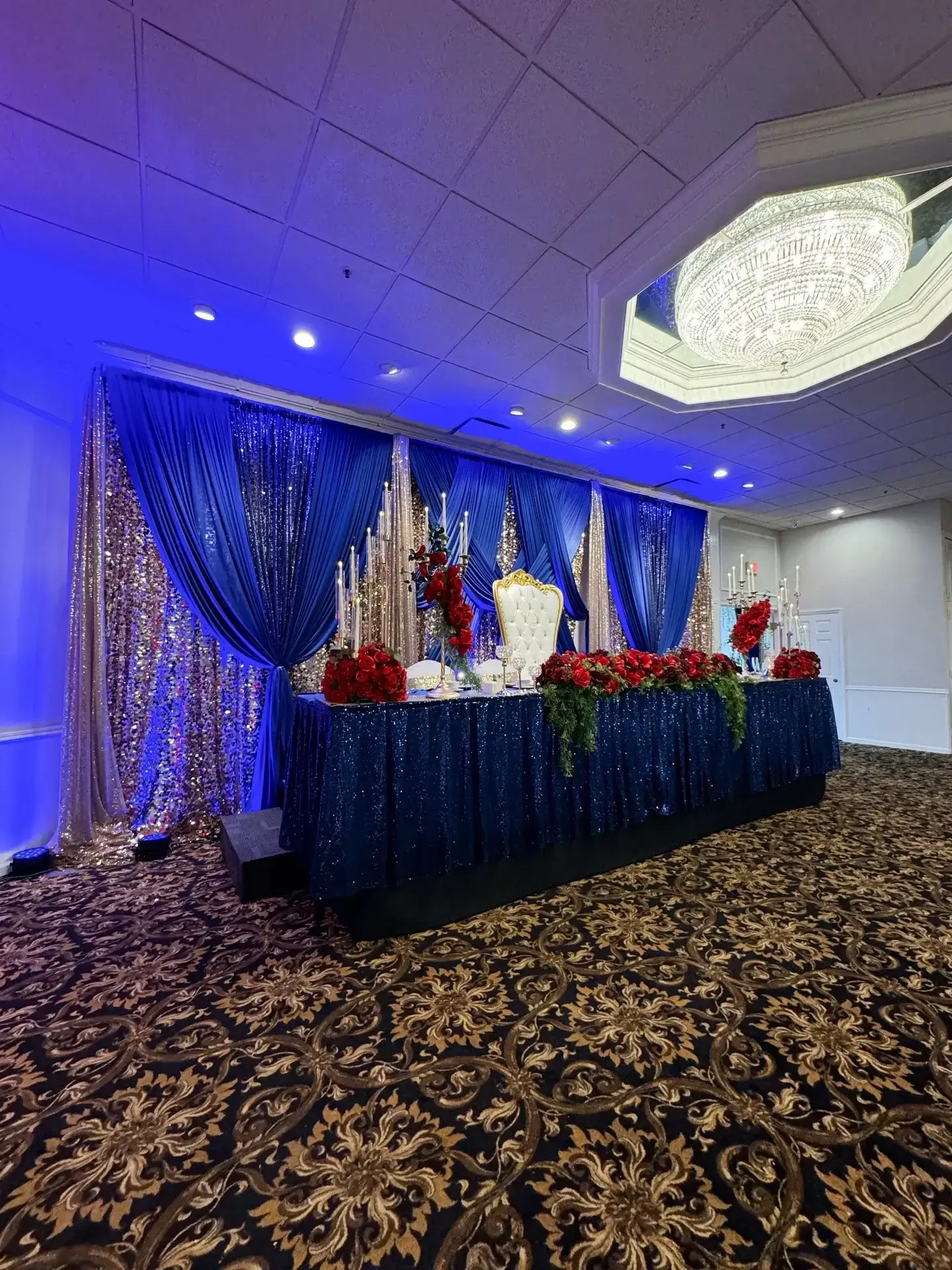 Quinceañera head table design rentals in Aurora Joliet and Chicago Illinois
