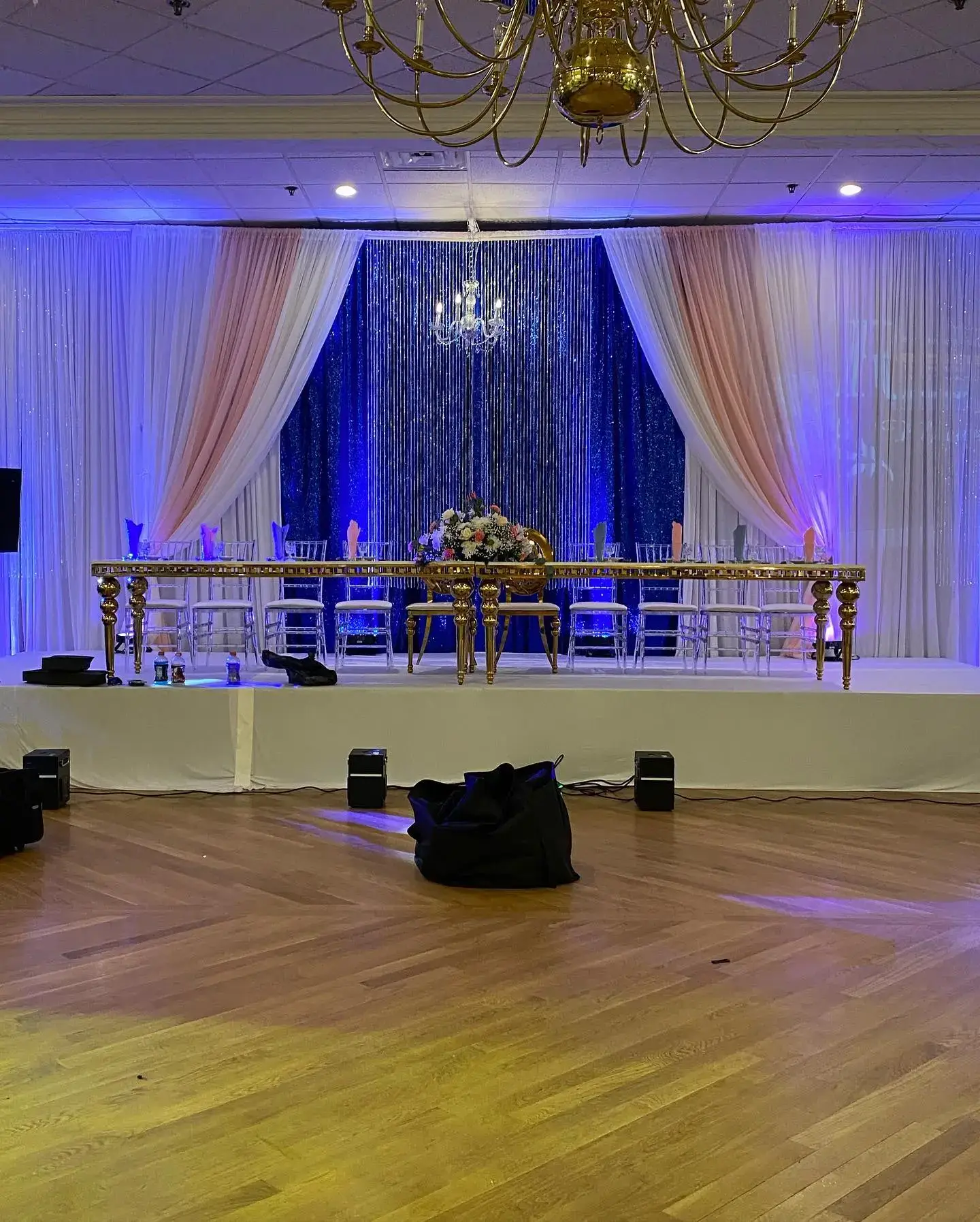 Quinceañera event rentals chairs backdrop decor Aurora Joliet Chicago IL