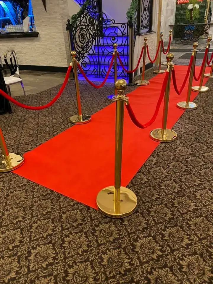 Red carpet stanchion rope rental for events galas and celebrations Chicagoland IL